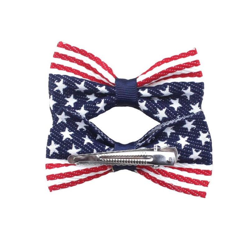 Aysekone 2 Pcs/Pack Girls American Flag Hair Bow Hair Clips Fourth of July Hair Accessories Patriotic Hair Bows Hairgrips - Image 3
